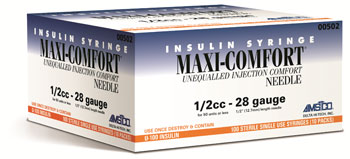 AIMSCO 28g 1/2cc Insulin Syringe